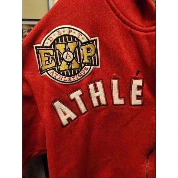 Express Athletique Sport Vintage Women's Red Full Zip Fleece Jacket Small CR3 - Picture 7 of 7
